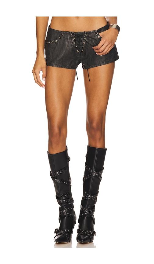 jaded london vaca whipstitch short in black.