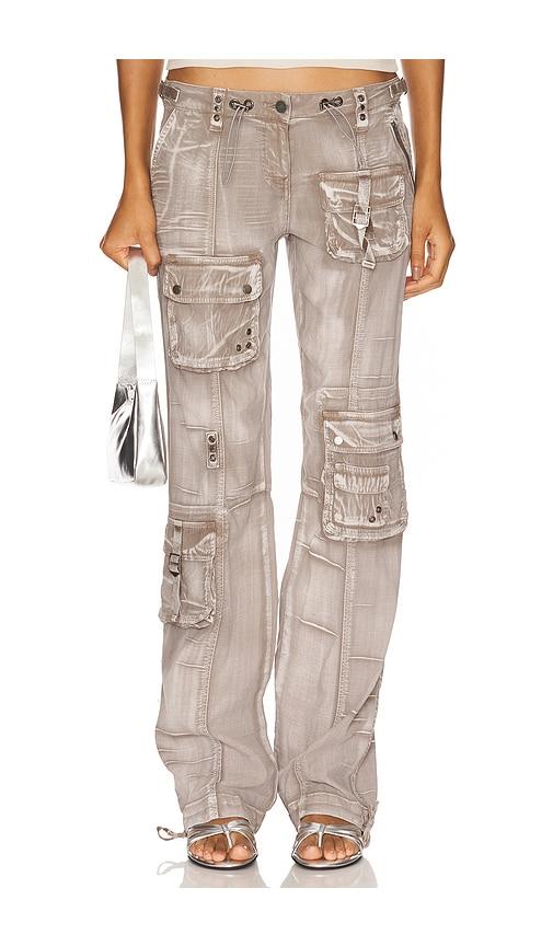 jaded london washed cargo pant in grey.