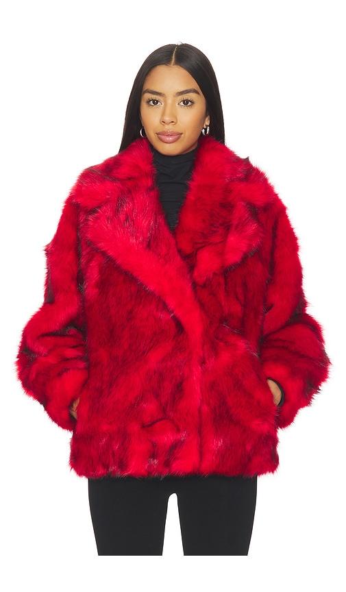 jakke rita coat in red.