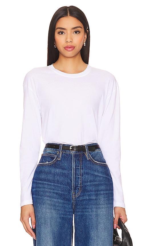 james perse long sleeve tee in white.