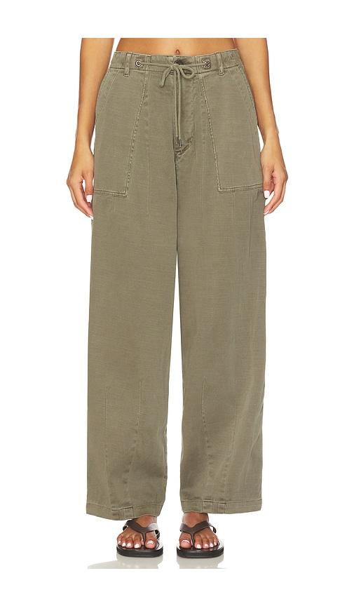 james perse oversized military pant in olive.
