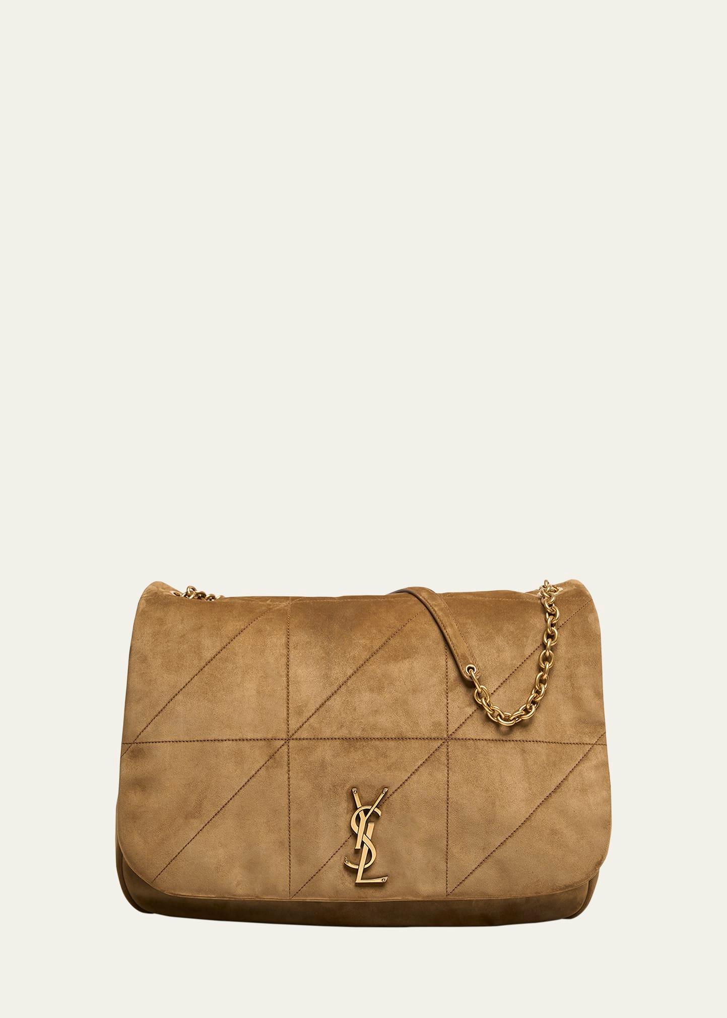 jamie 4.3 maxi ysl shoulder bag in quilted suede