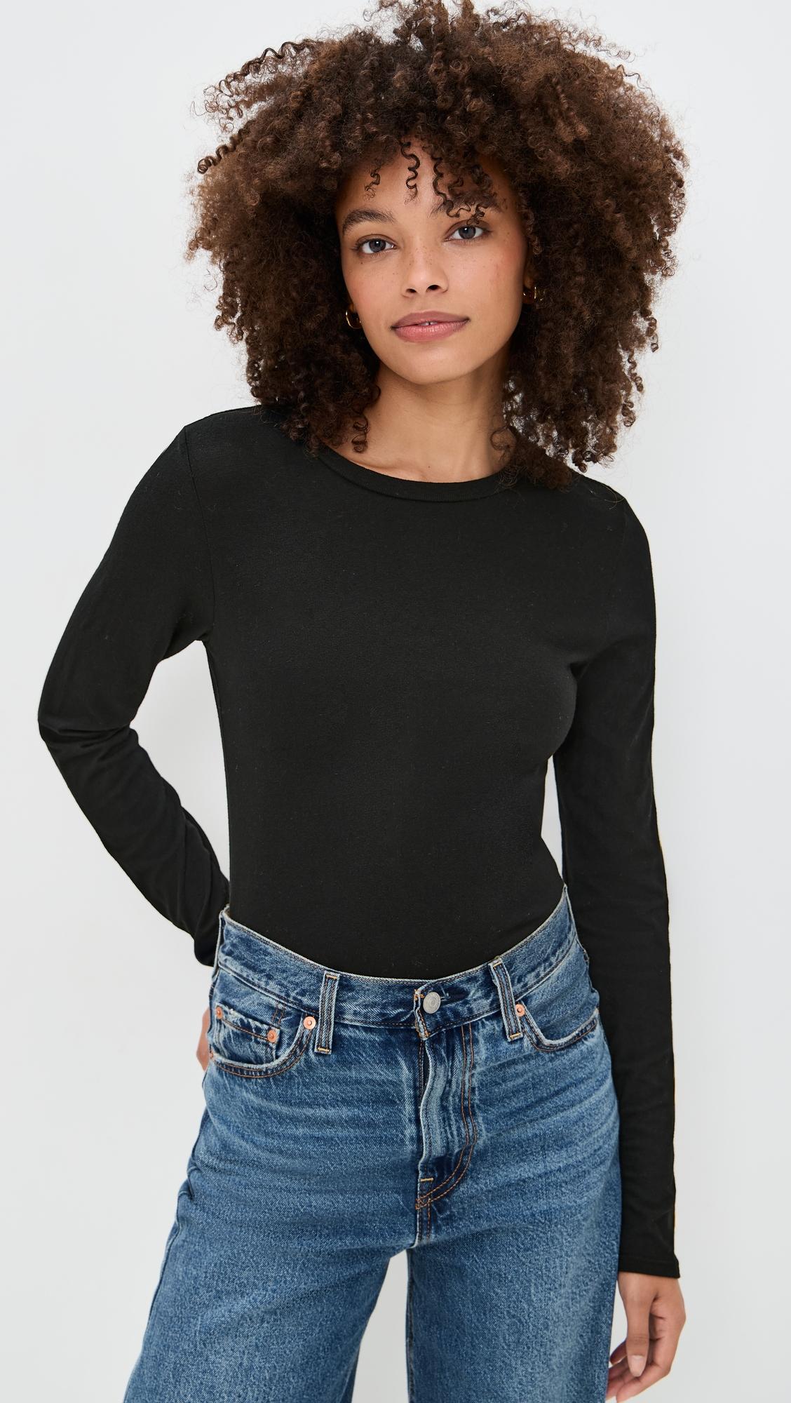 jamie recycled cotton long sleeve crew