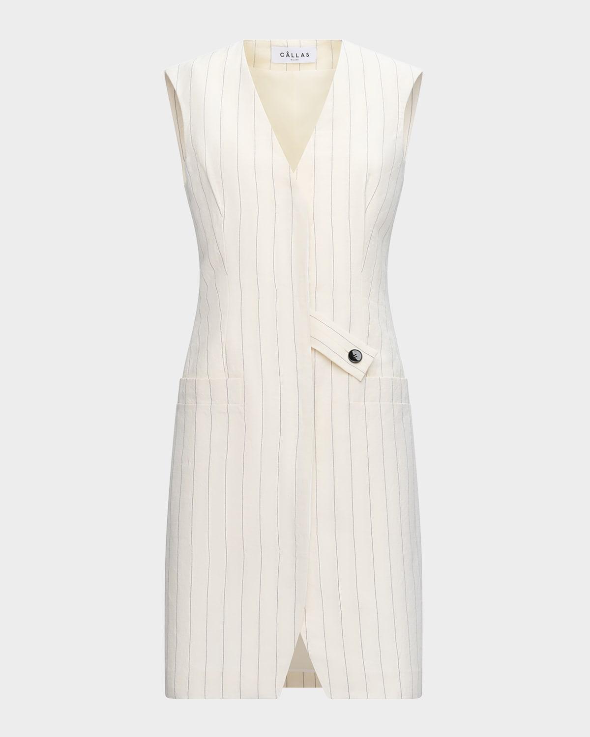 jamily pinstriped vest dress