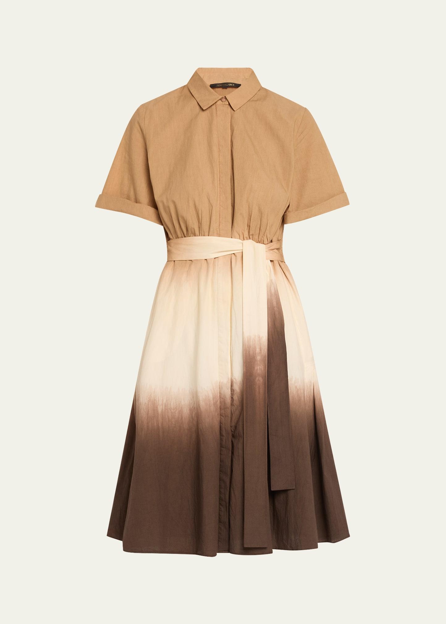jana ombre tie-waist shirtdress