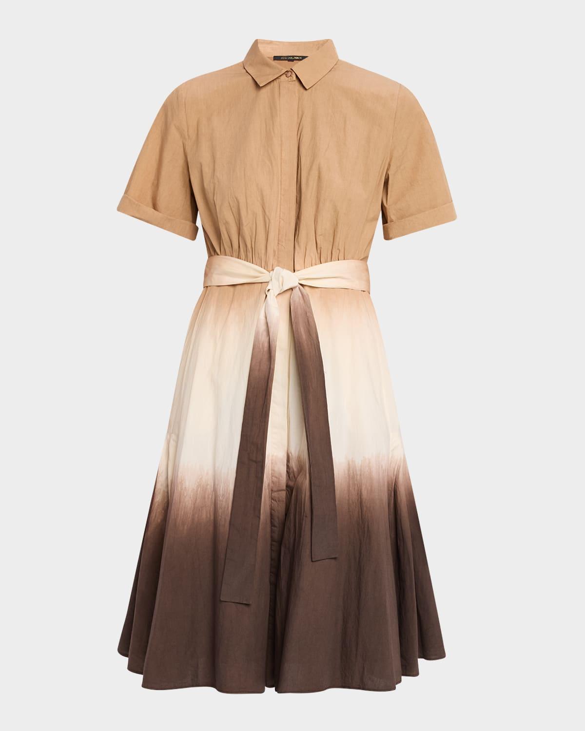 jana ombre tie-waist shirtdress