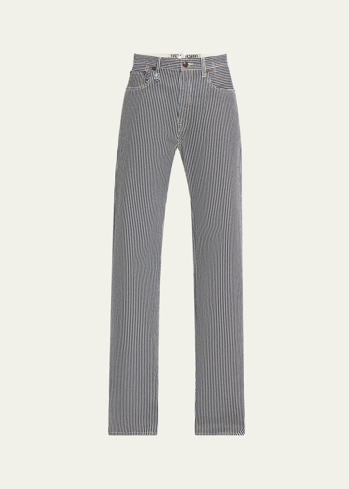 jane stripe lace-back jeans