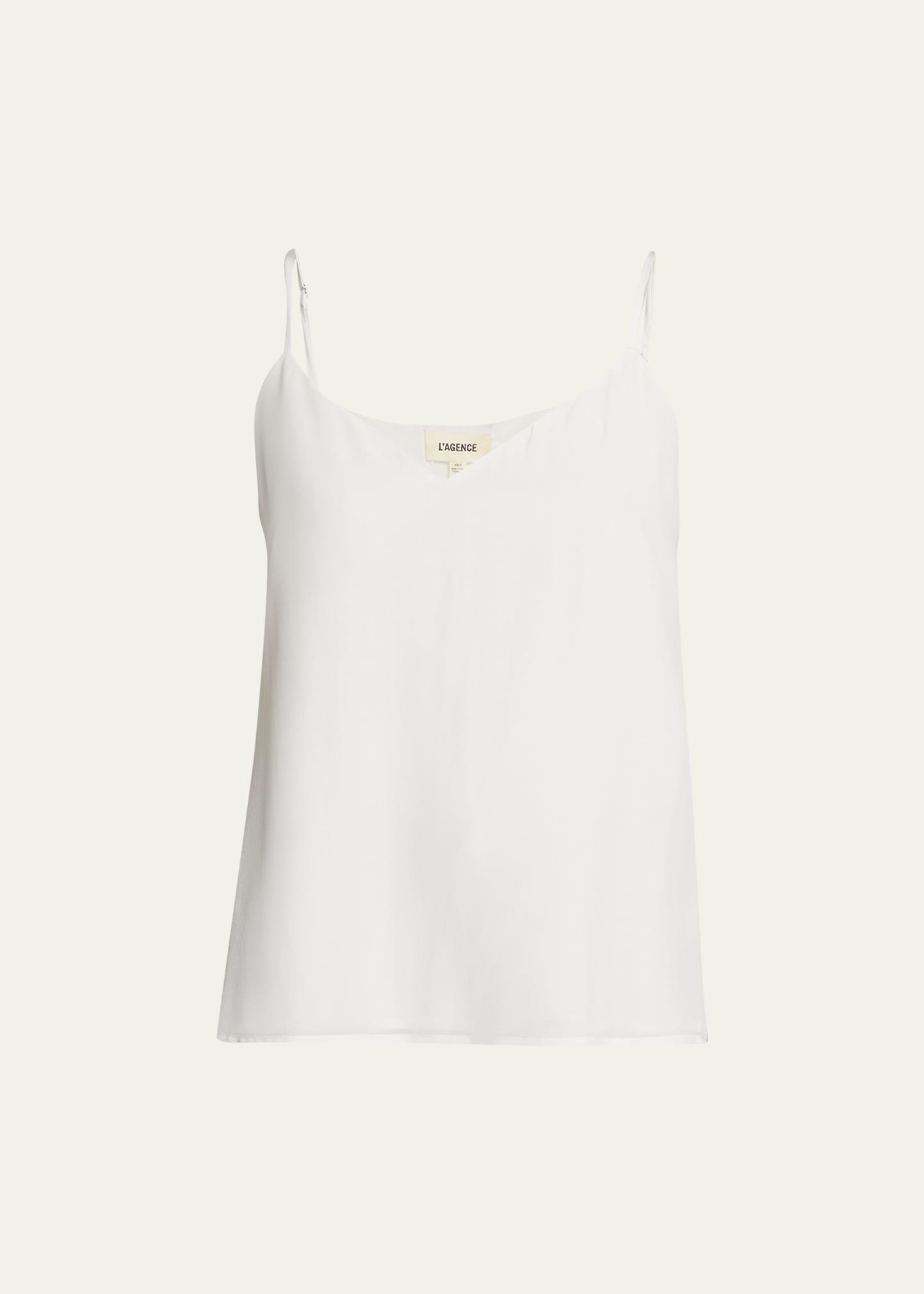 jane v-neck spaghetti-strap silk tank