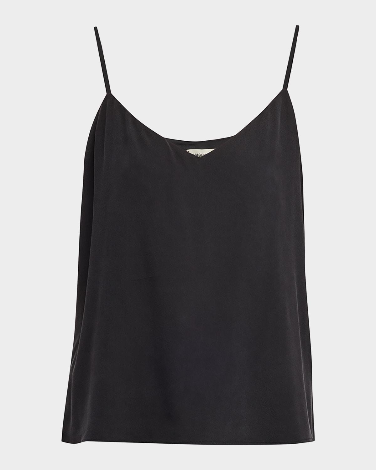 jane v-neck spaghetti-strap silk tank