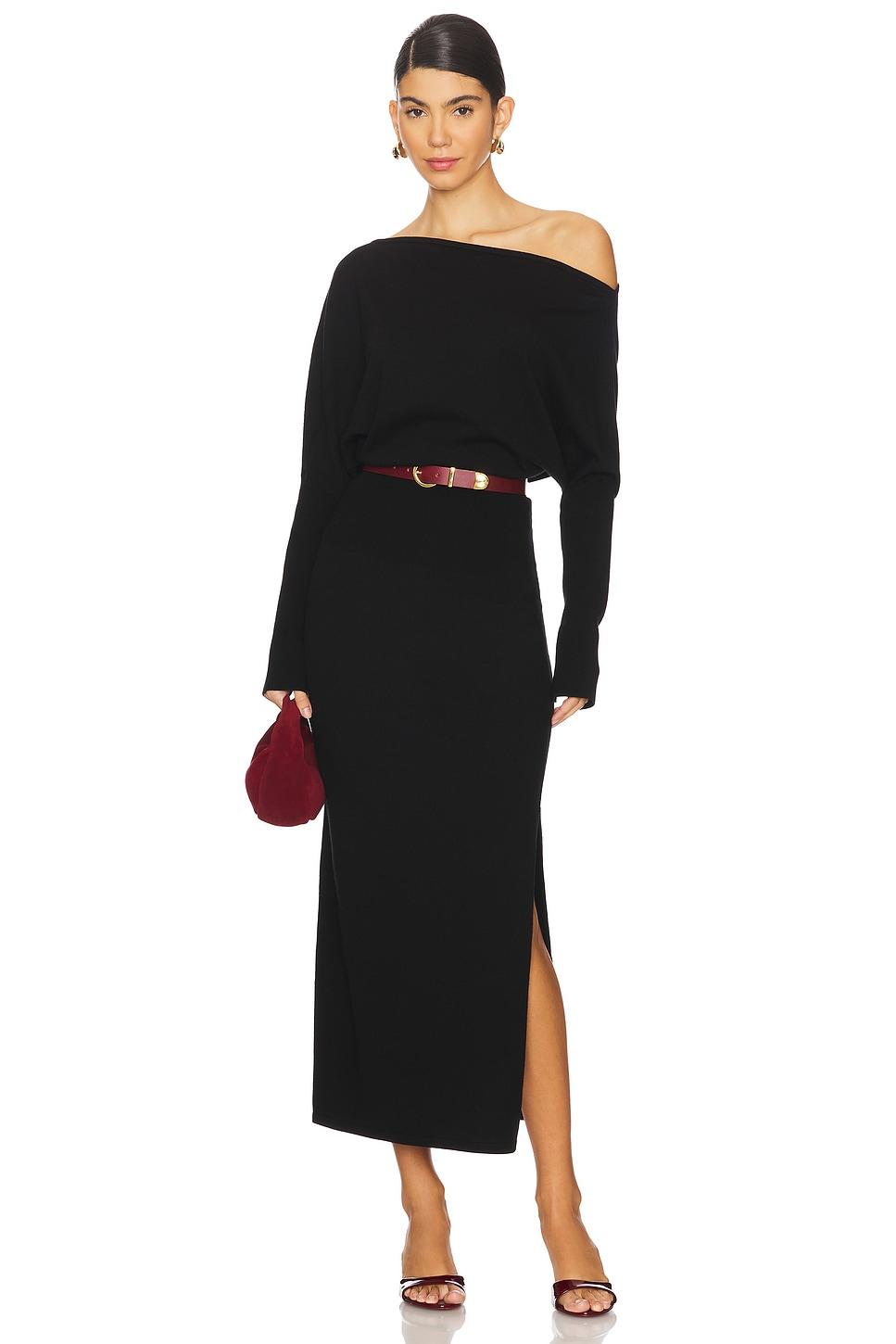 janese off shoulder midi dress