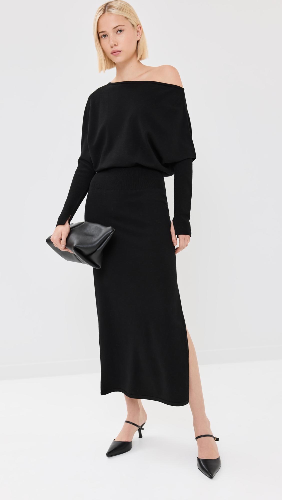janese off shoulder midi dress