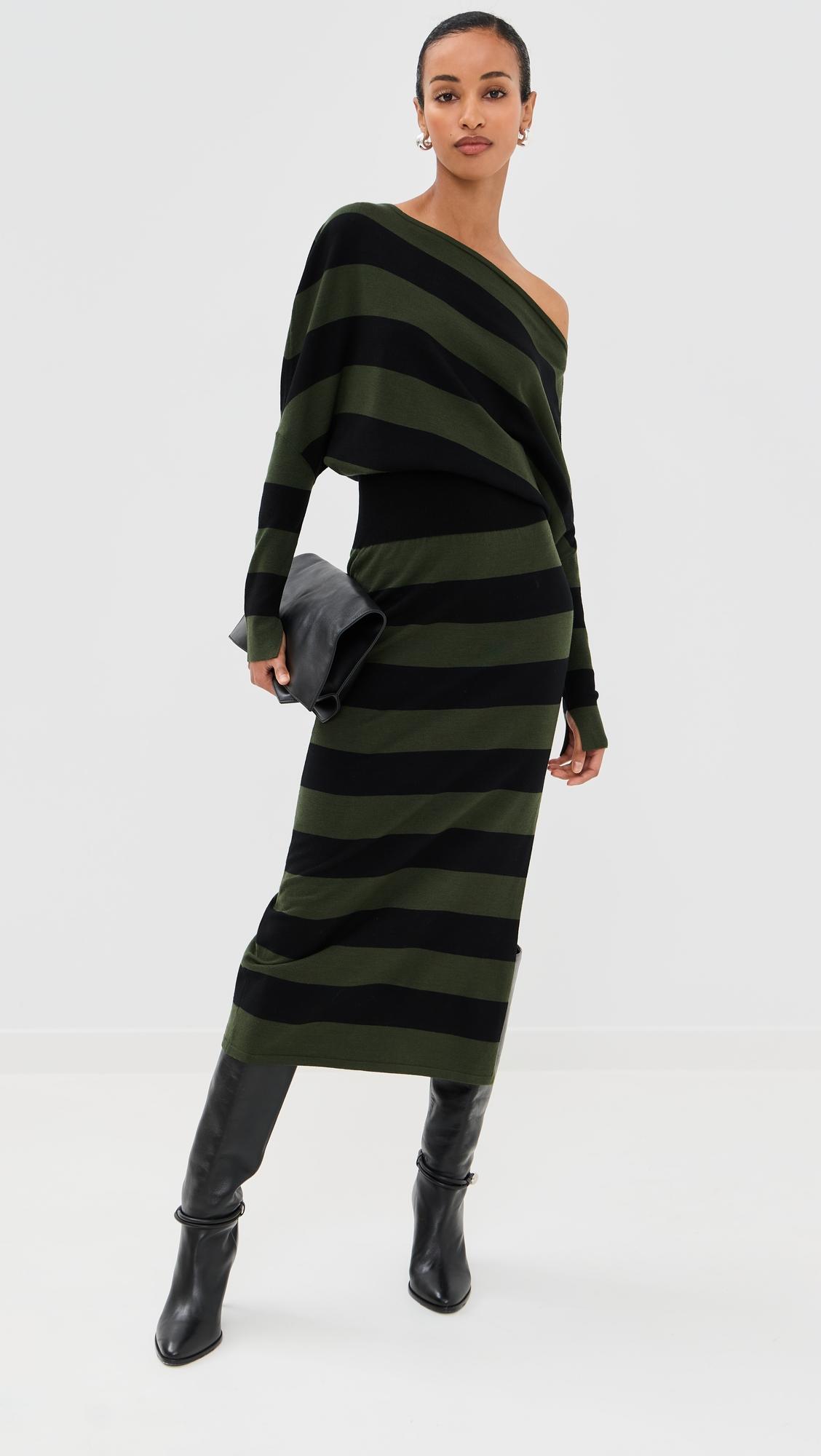 janese off shoulder midi dress