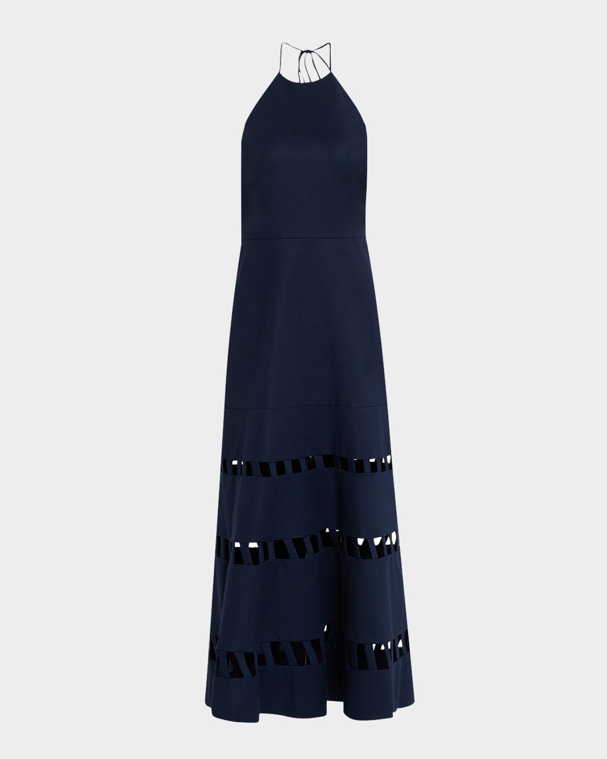 janessa cut-out halter midi dress