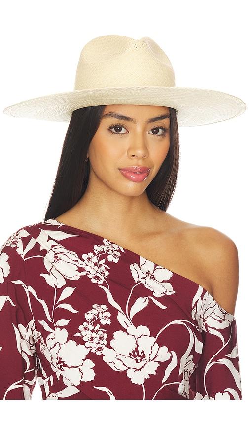 janessa leone capri fedora hat in beige.