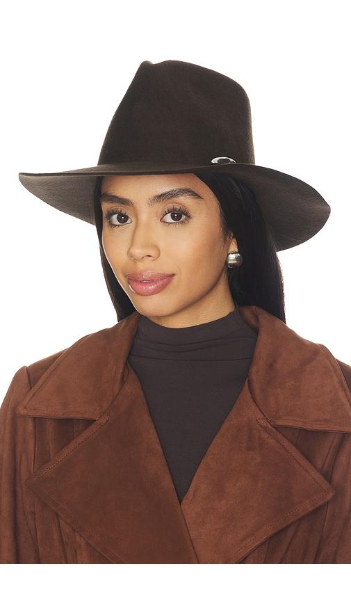 janessa leone kiko fedora hat in olive.