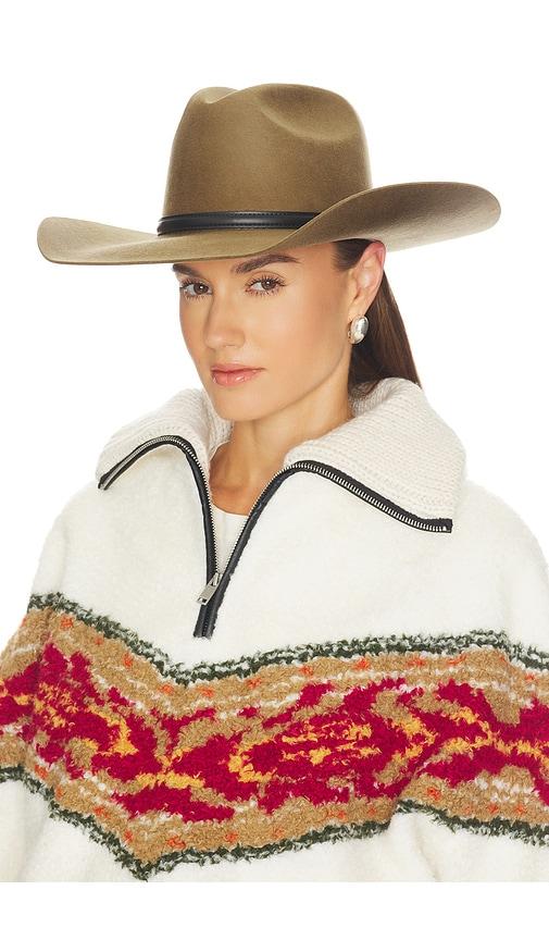 janessa leone nash fedora hat in brown.