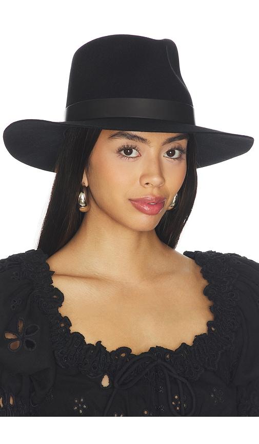 janessa leone ross fedora hat in black.