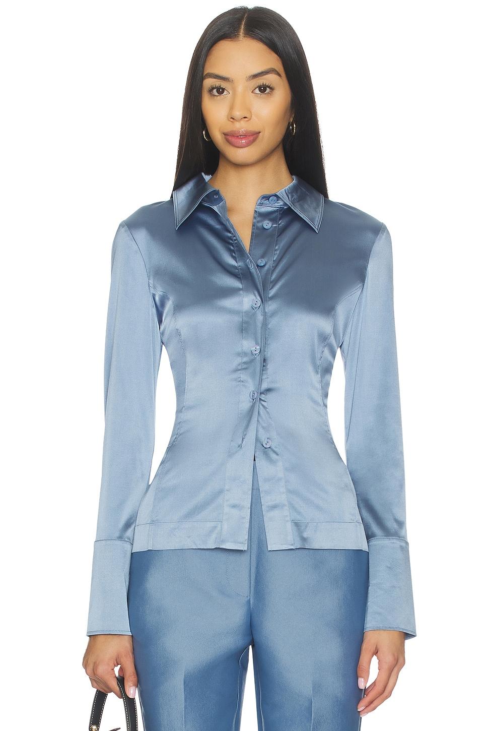 janis satin shirt in heather