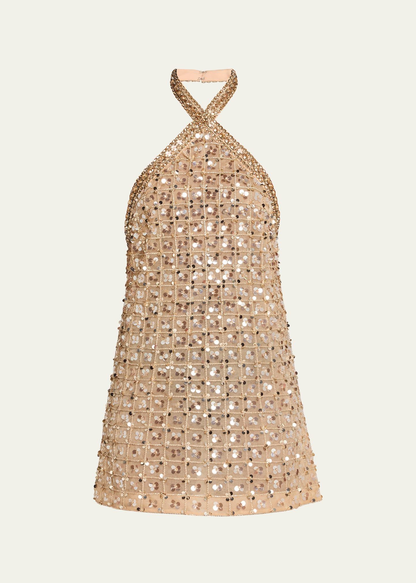 janneth embroidered halter dress