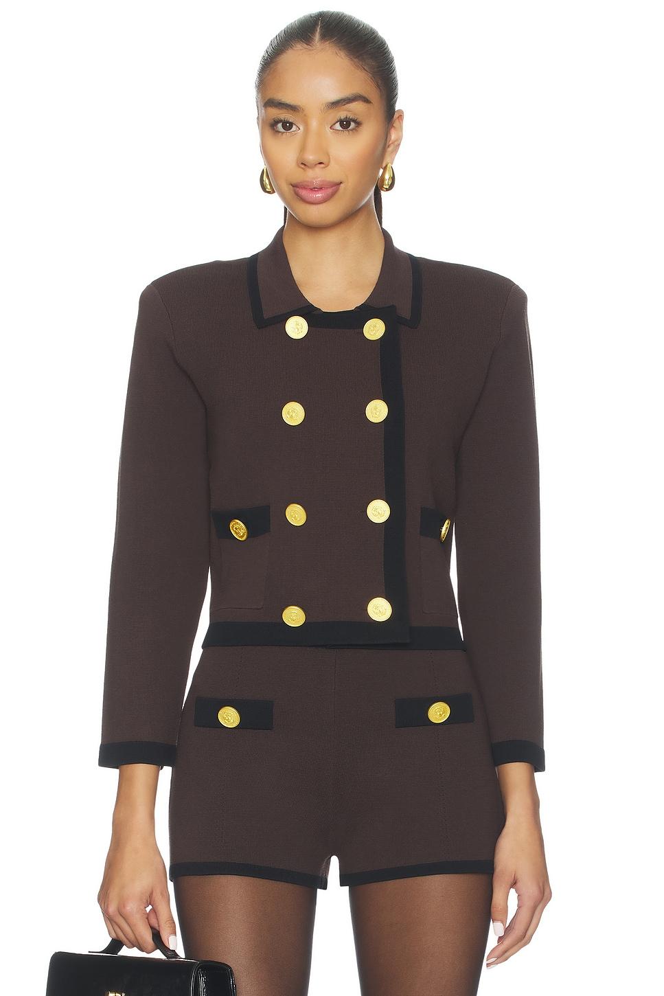 janu cont trim knit jacket