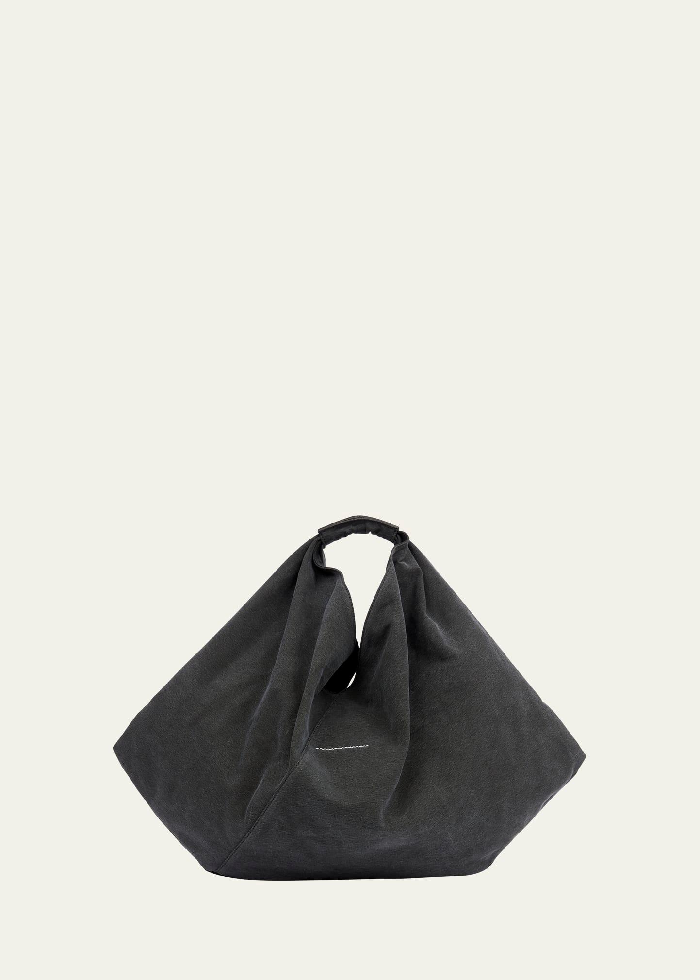 japanese draped canvas top-handle bag