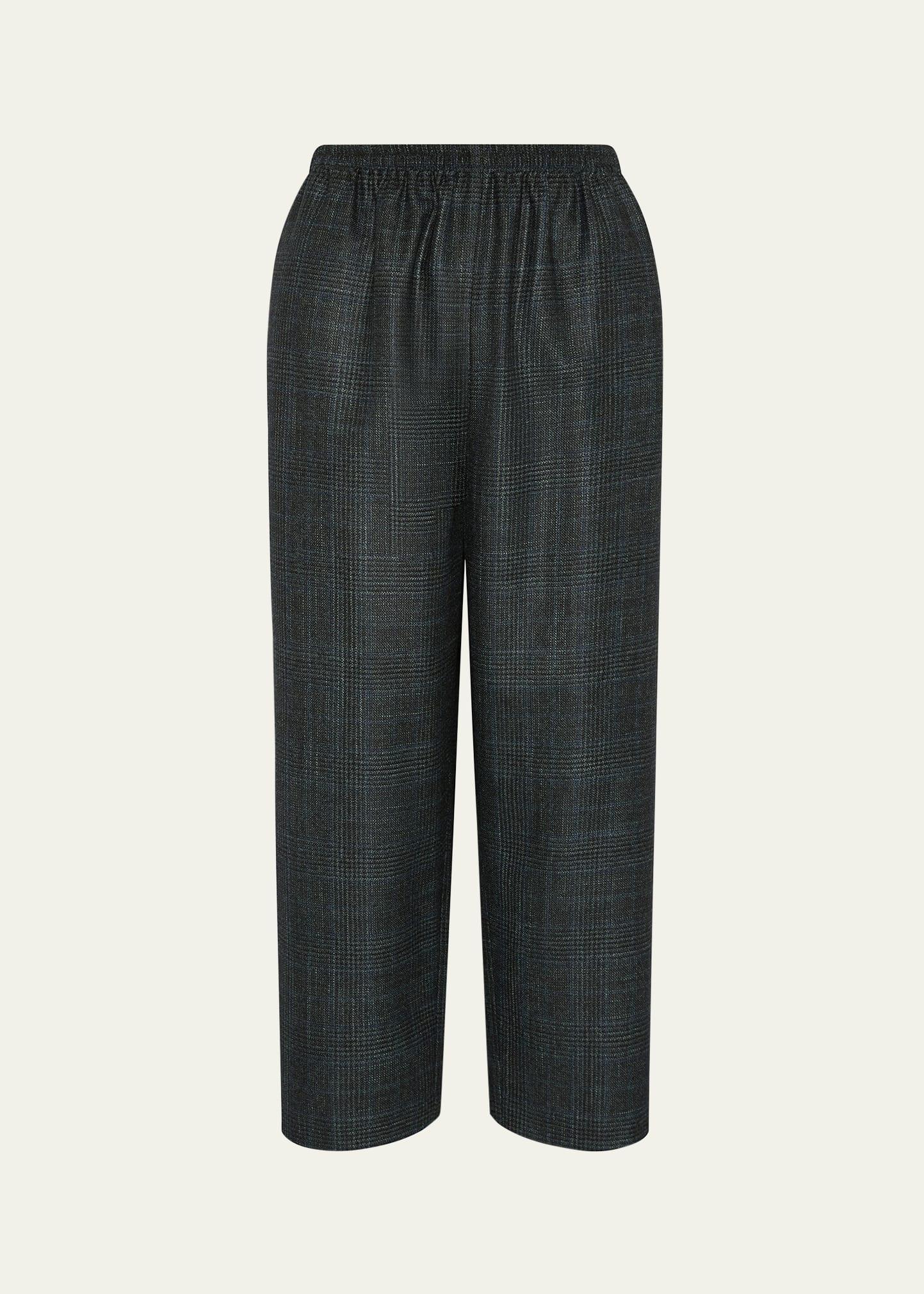 japanese wool plaid trousers