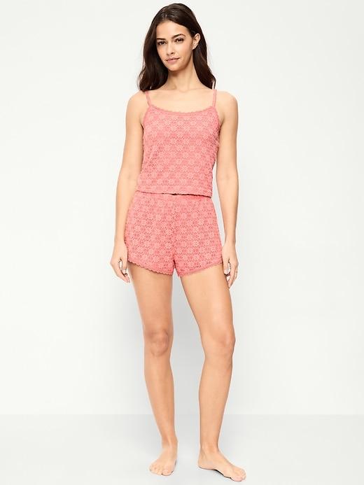 jaquard lace sleep short set