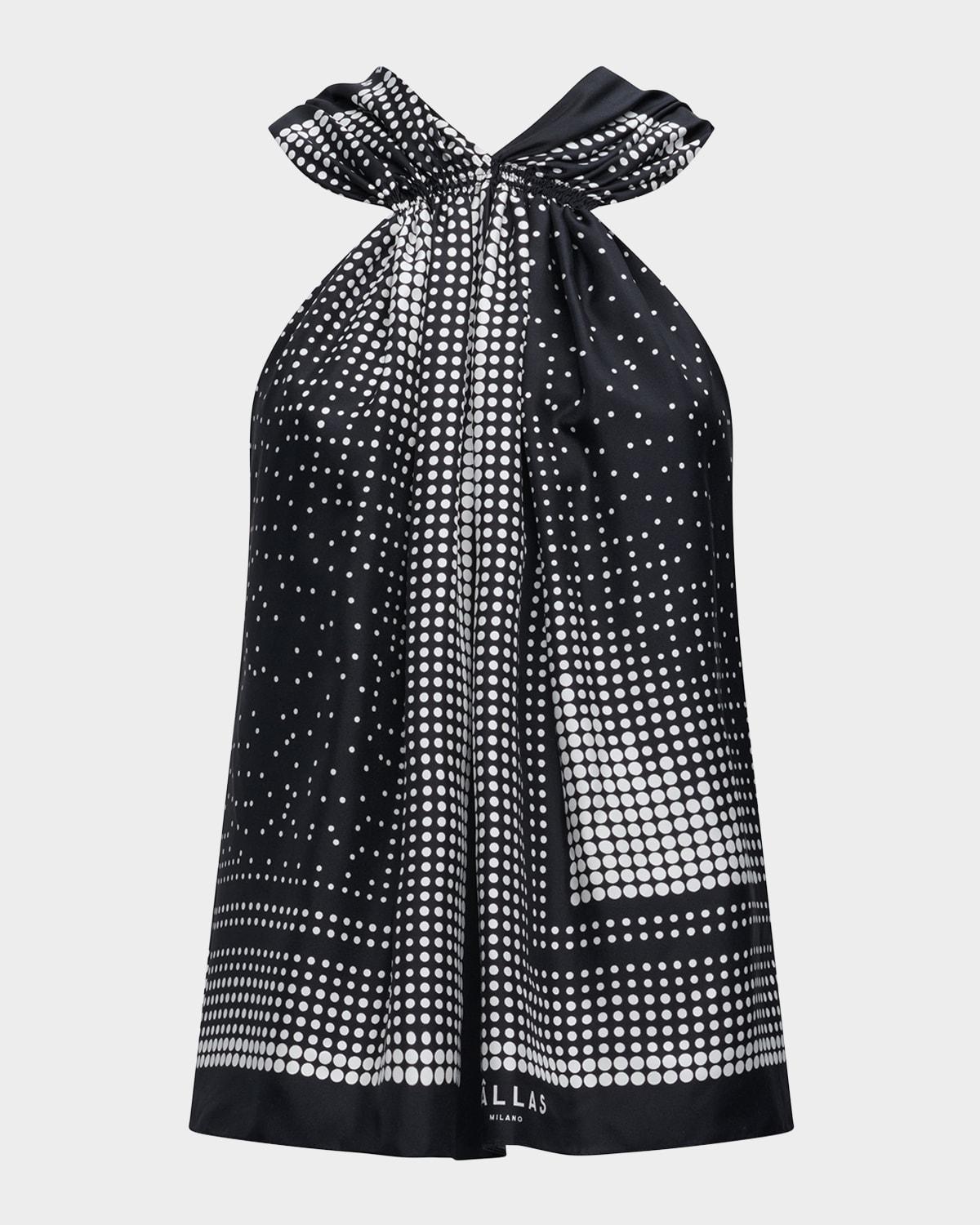 jaranda polka dot silk halter blouse