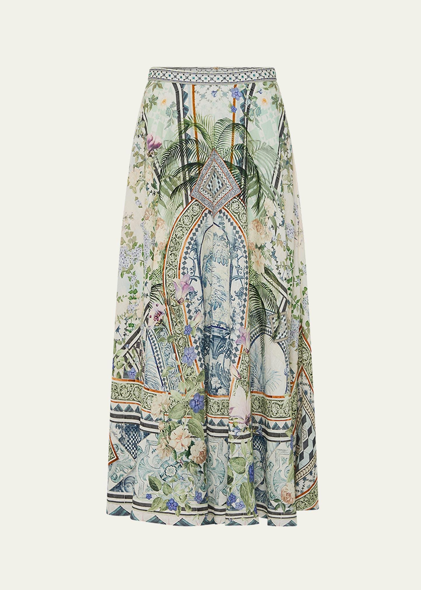 jardim party maxi circle skirt