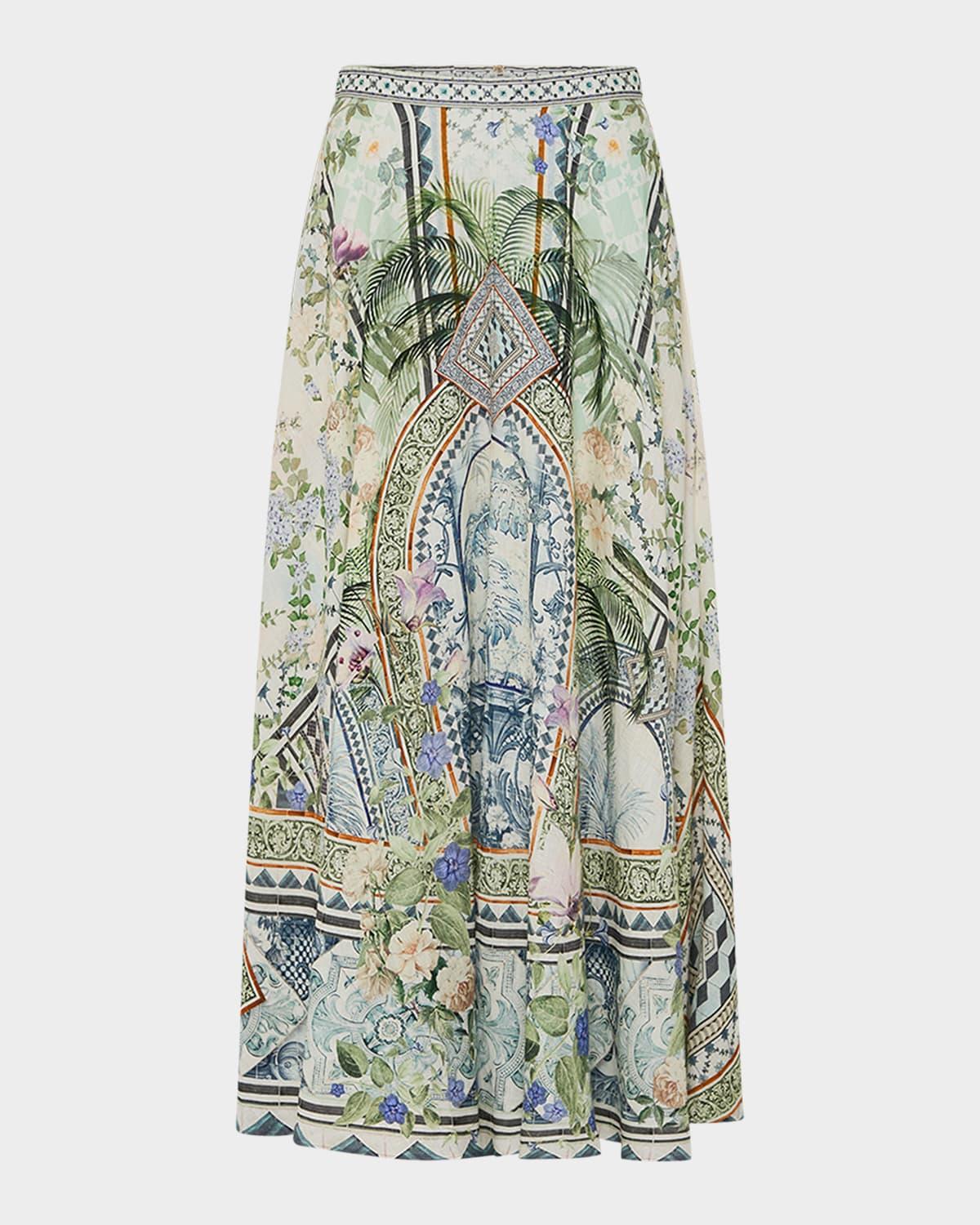 jardim party maxi circle skirt