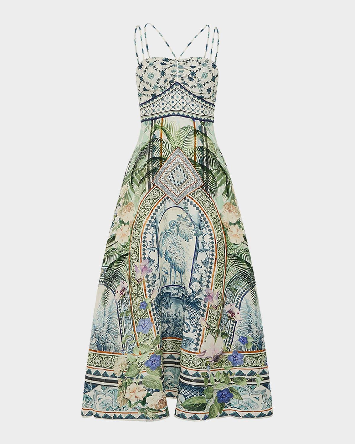 jardim party strap detail dress