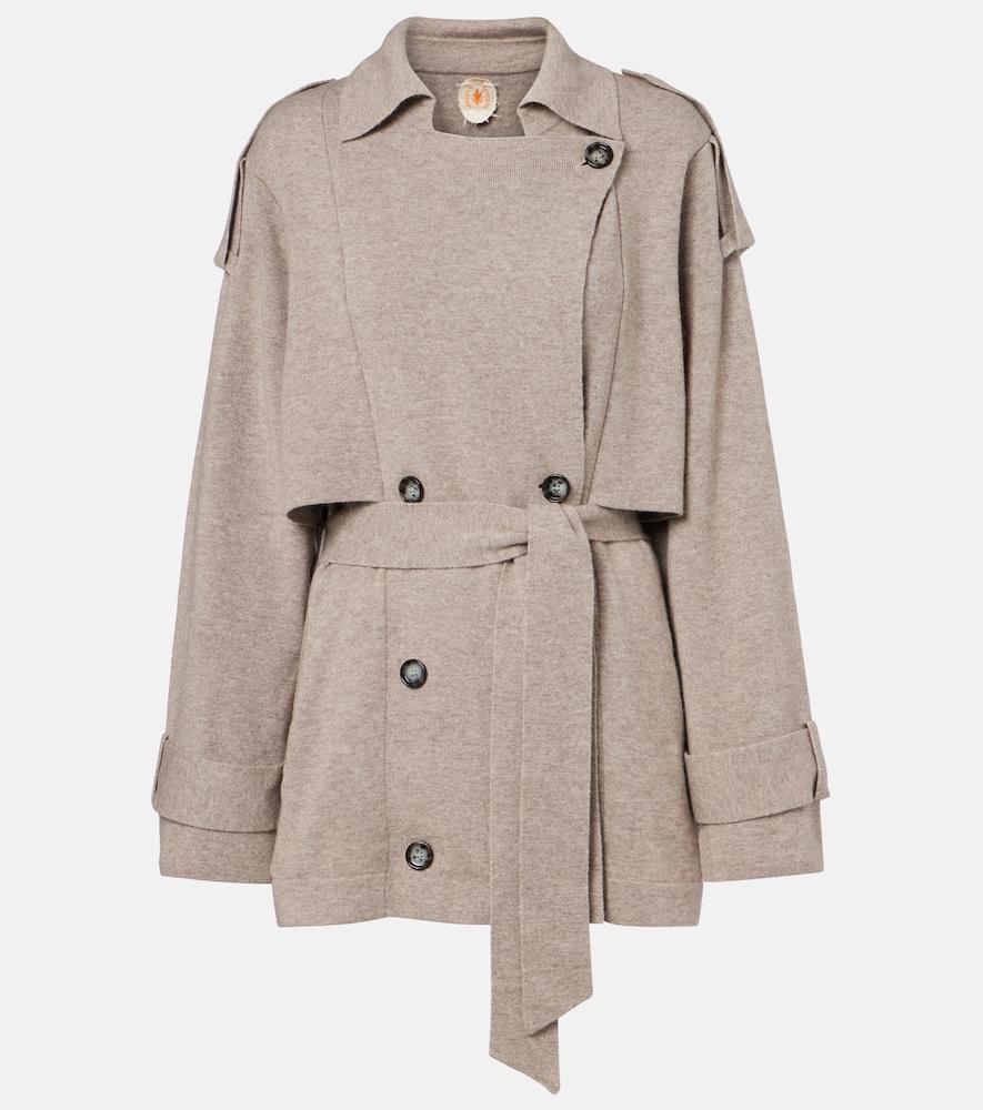 jardin des orangers cropped wool and cashmere trench coat