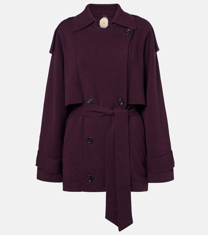 jardin des orangers cropped wool and cashmere trench coat