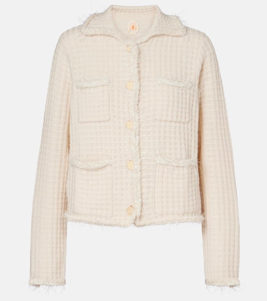 jardin des orangers distressed wool and cashmere cardigan