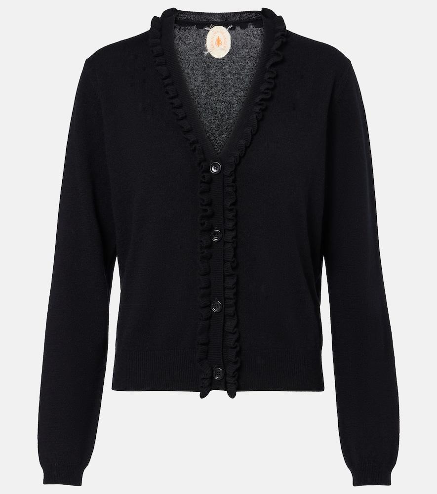 jardin des orangers ruffled wool and cashmere cardigan