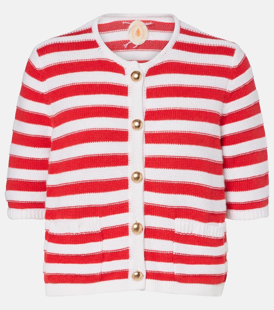 jardin des orangers striped cotton and cashmere cardigan