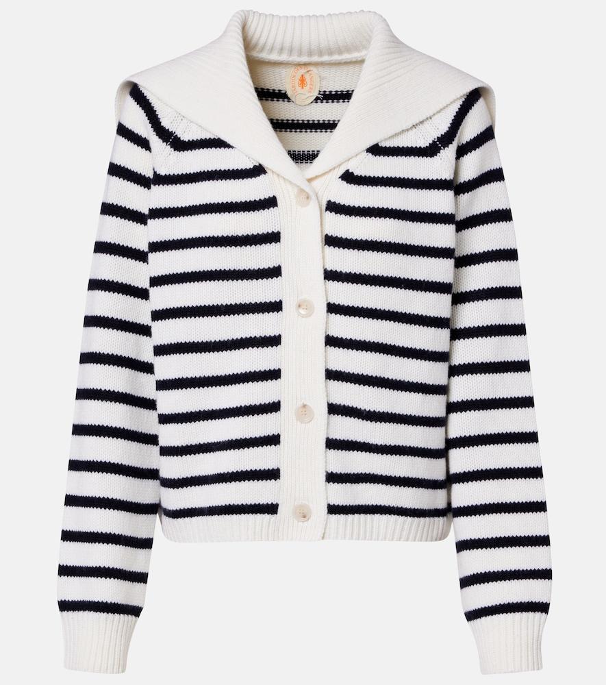 jardin des orangers striped wool and cashmere cardigan