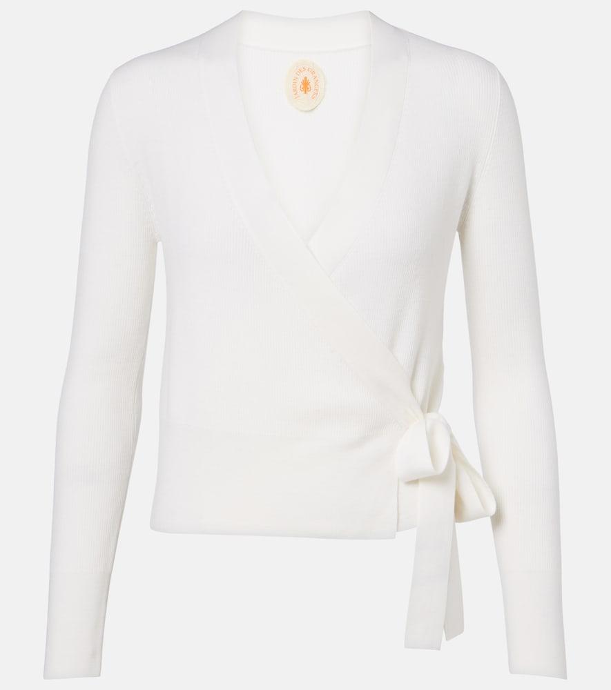 jardin des orangers virgin wool wrap cardigan