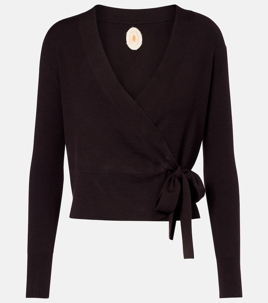jardin des orangers virgin wool wrap cardigan