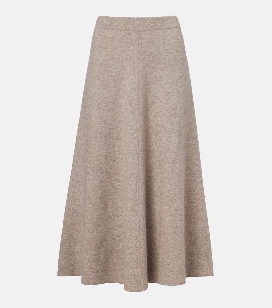 jardin des orangers wool and cashmere midi skirt