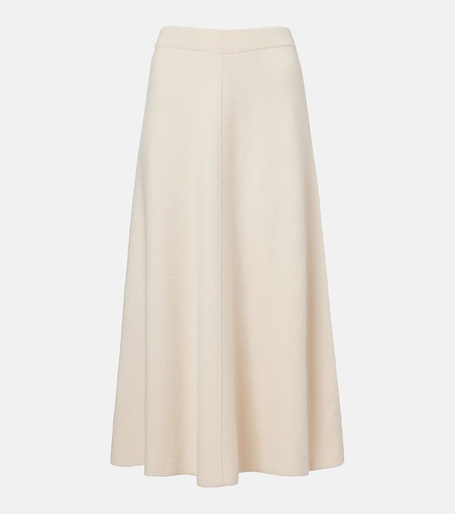 jardin des orangers wool and cashmere midi skirt