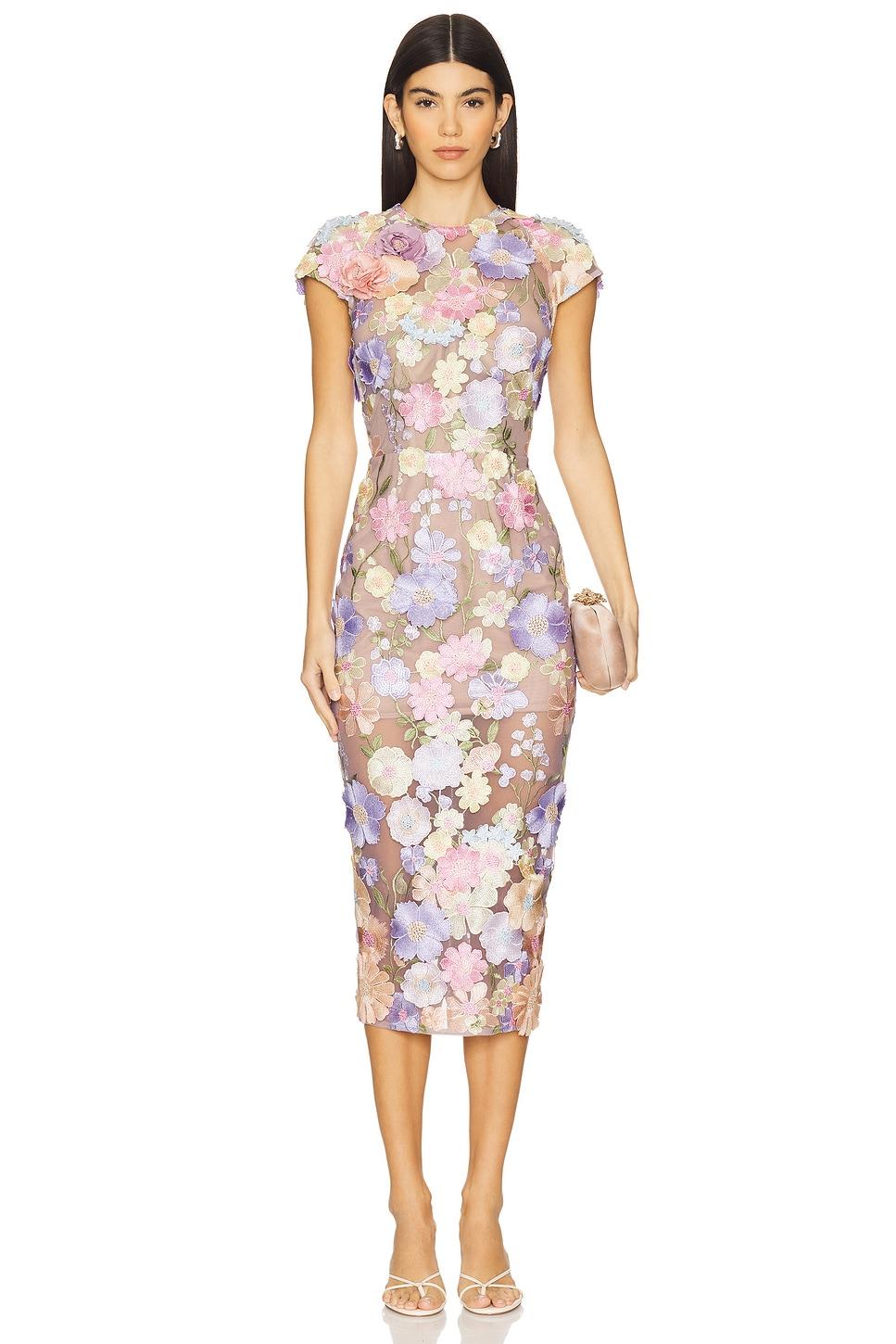 jasmine cap sleeve midi dress