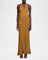 jasmine embellished knit halter dress