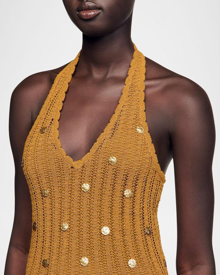 jasmine embellished knit halter dress