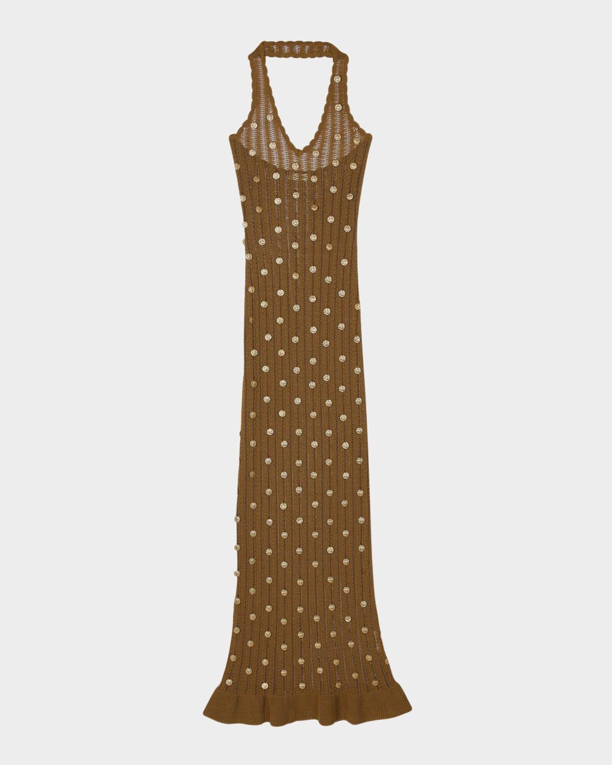 jasmine embellished knit halter dress