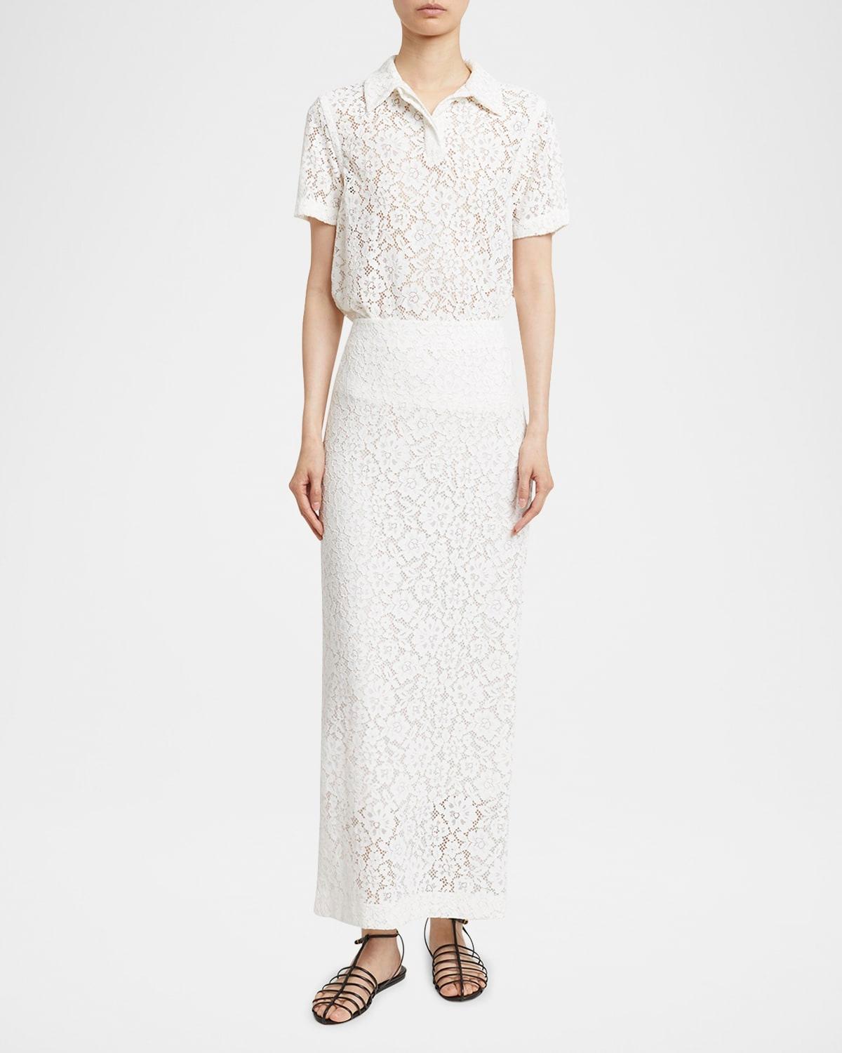 jasmine long stretch lace skirt