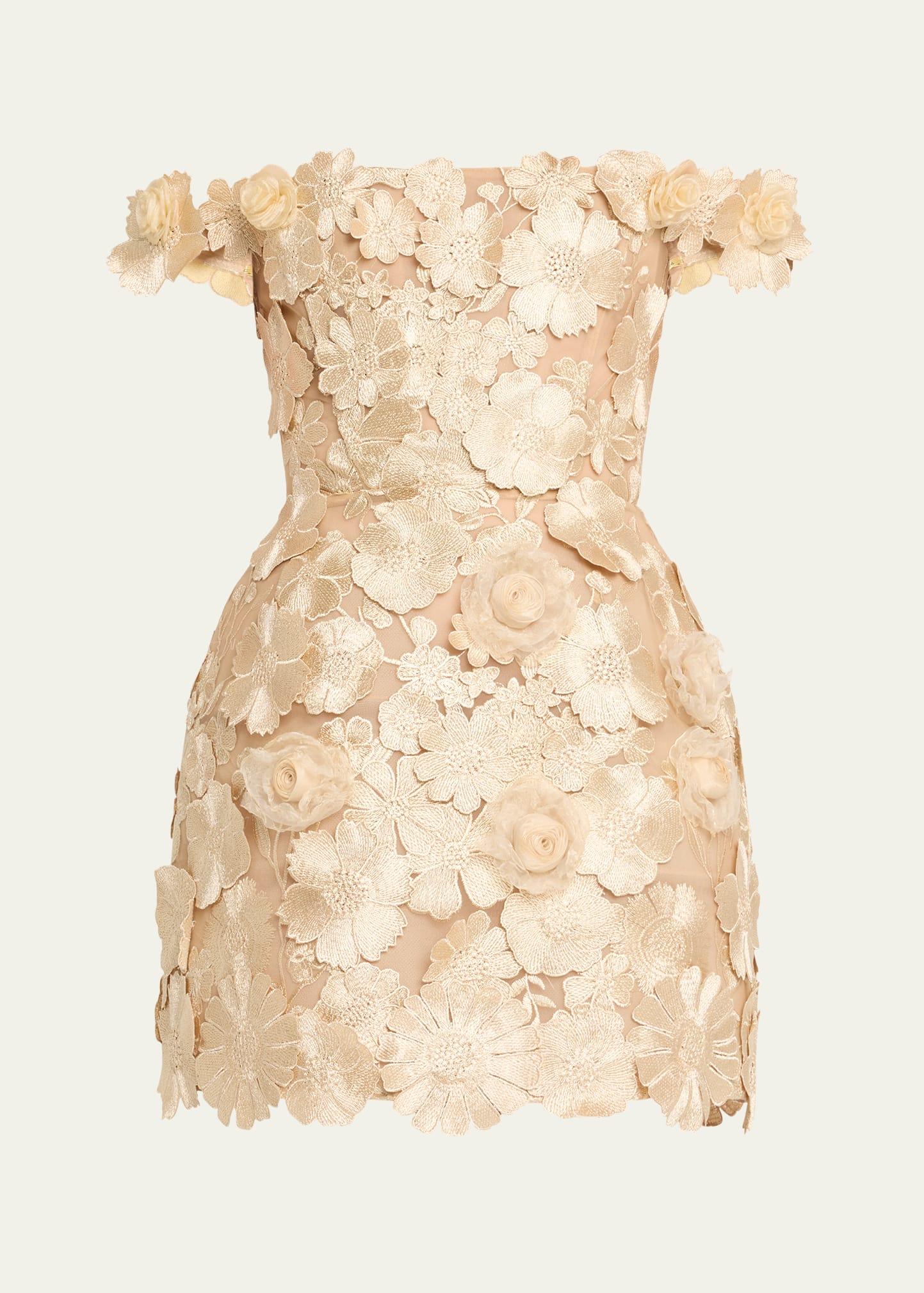 jasmine maraya floral-embroidered mini dress
