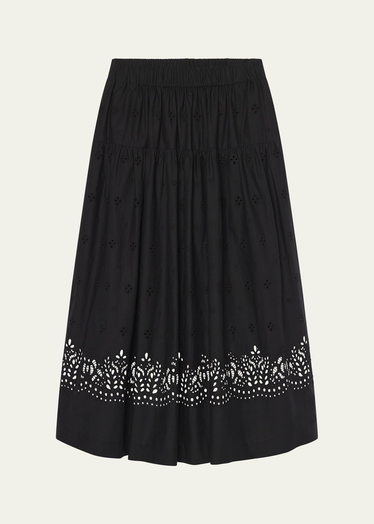 jay eyelet midi skirt