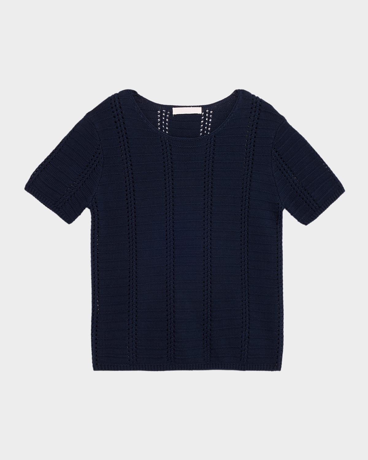 jayden shrunken short-sleeve knit top
