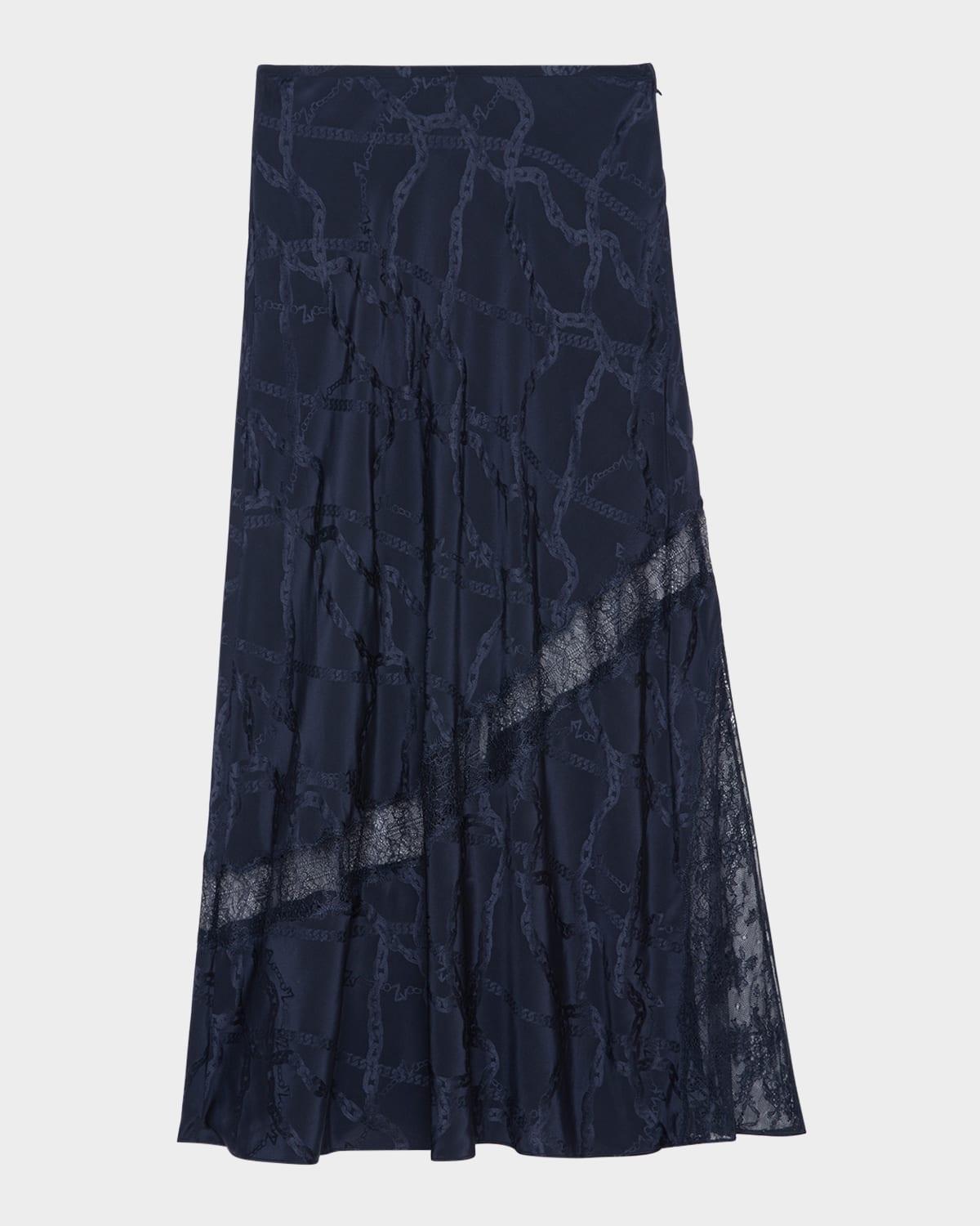 jaylal jacquard chain midi skirt